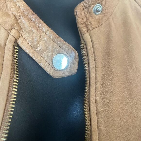 Danier Light Brown Leather Women's Jacket size SP - Picture 6 of 12